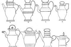 Alte Entwurfszeichnungen von Zinnkrügen  Tafel 2