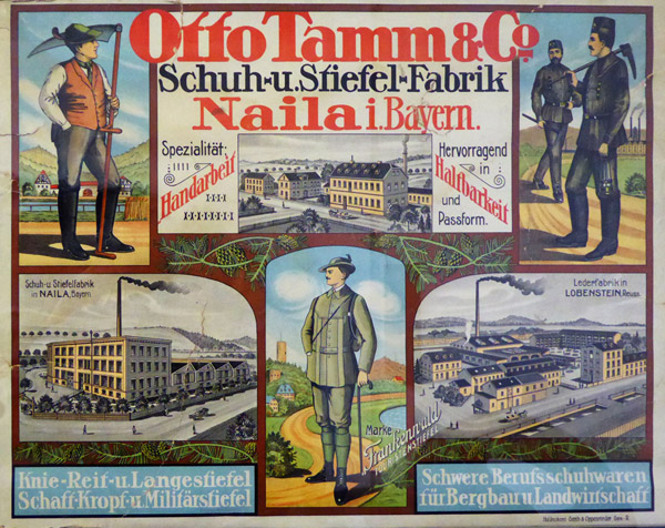 Werbeplakat der Schuhfabrik Tamm, Naila und Lobenstein