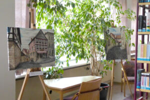 Zwei Mal Harald Menzer: Kronach - Bäckerei und Café am Bamberger Tor" und "Kronach - Bamberger Tor"